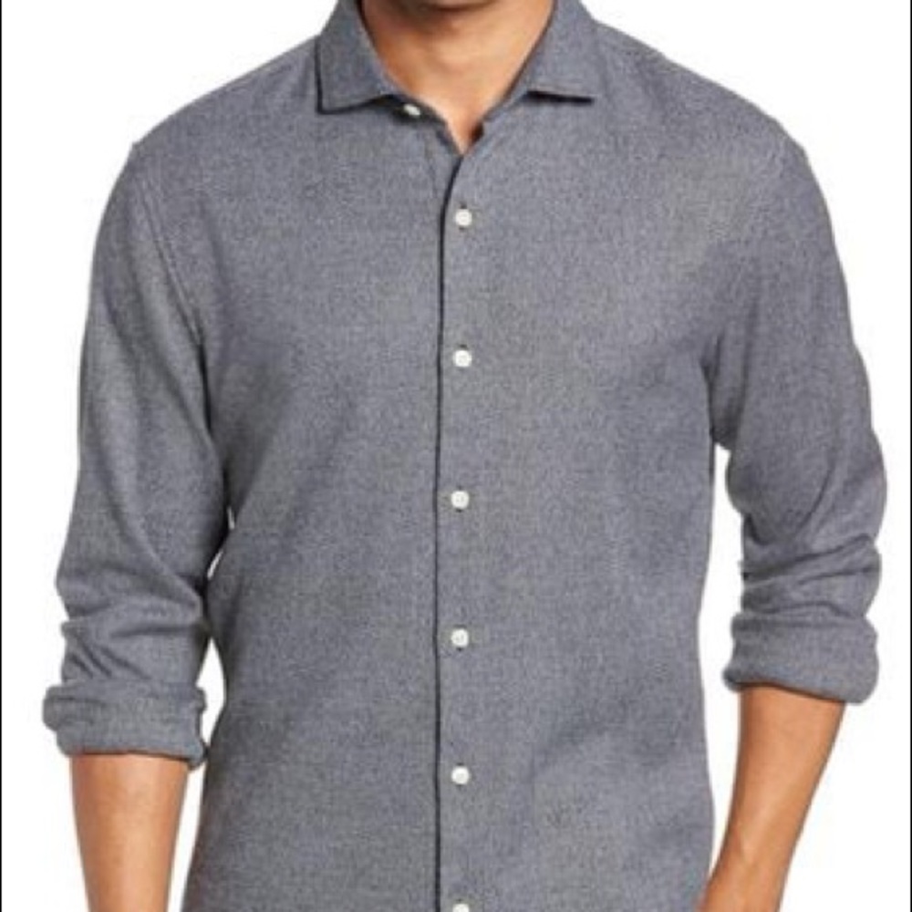 BONOBOS Textured Slim Fit Italian Shirt | 15.5/34